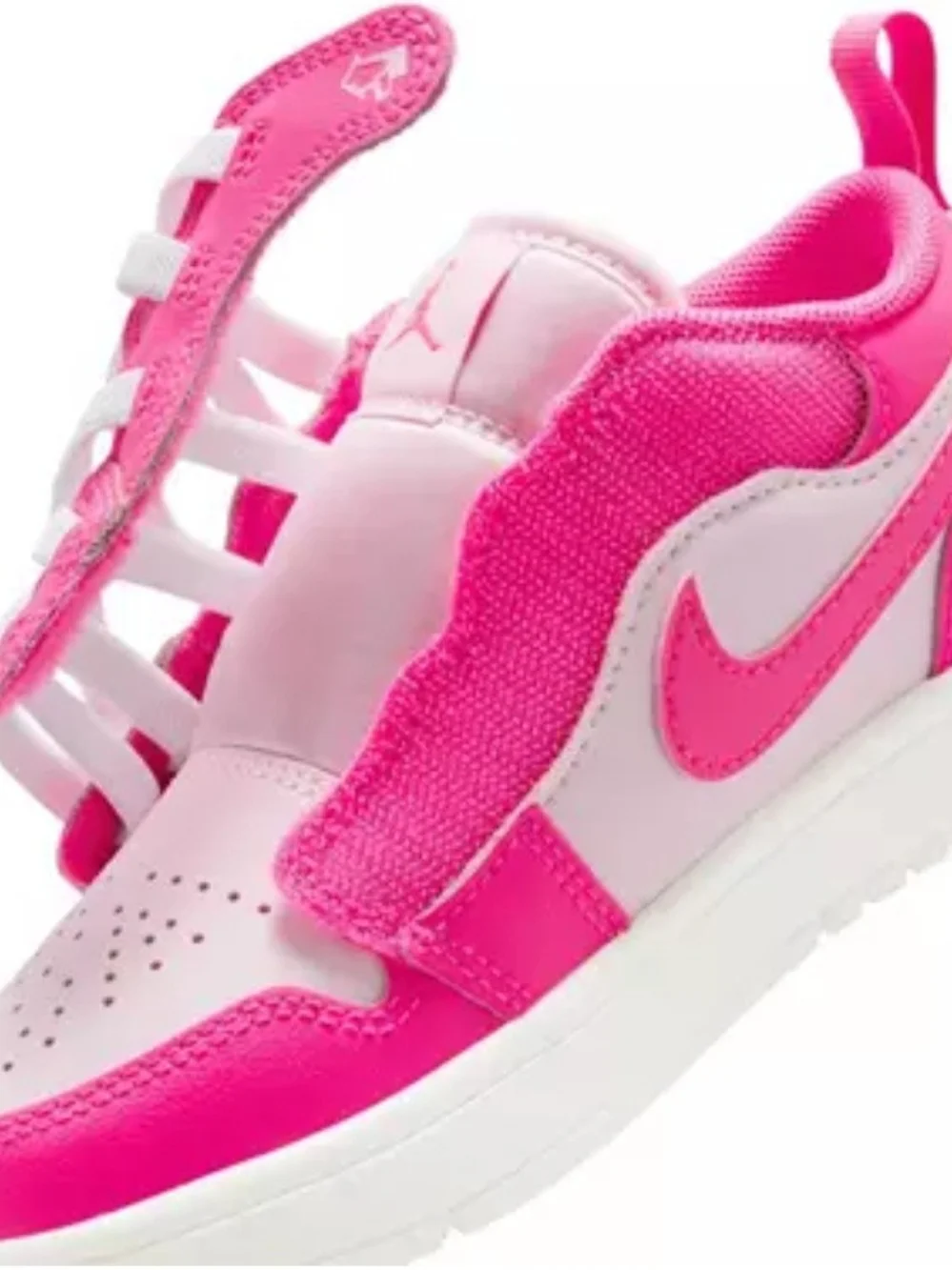 Jordan Kids 1 Low ALT Low-Top Sneakers in White & Magenta